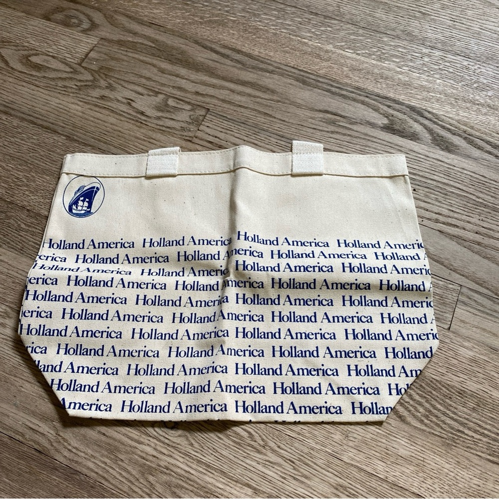 NWOT Vintage Holland America Cotton Tote Bag with Classic Design Made Hong Kong